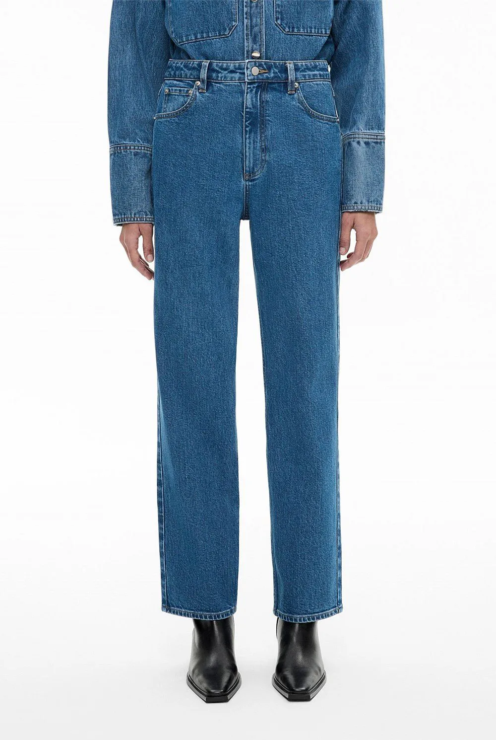 Black Straight-Leg Jeans