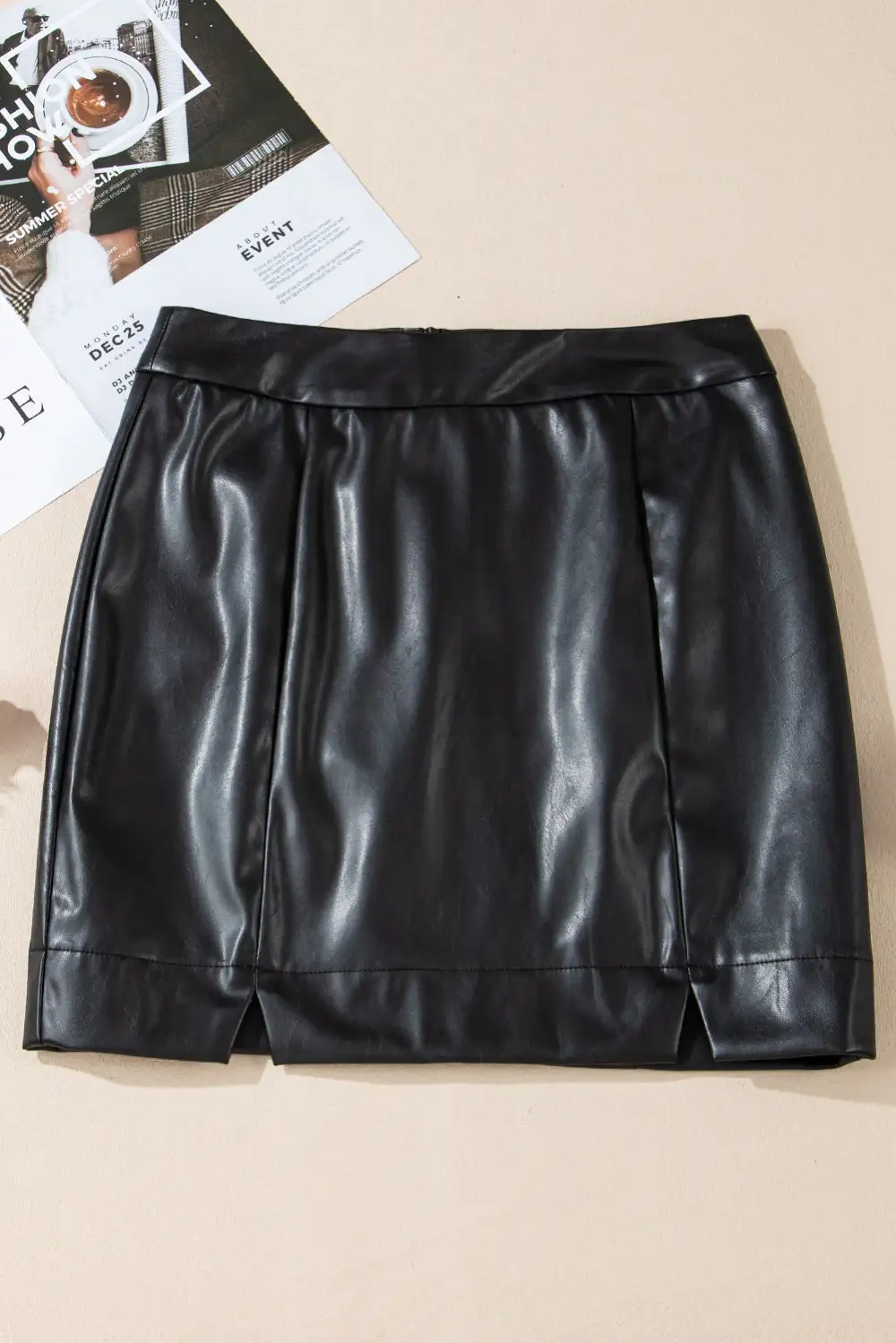 Mini High Waist Leather Skirt