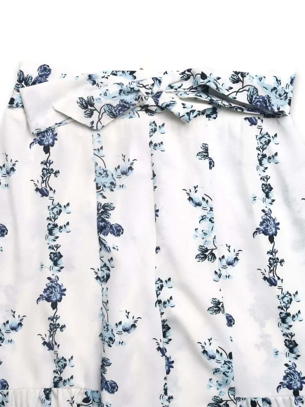 Floral Print Tie Front Wide Leg Pants
