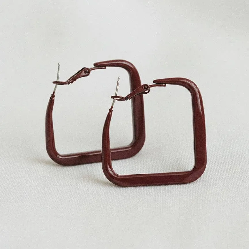Geometric Square Hoop Earrings