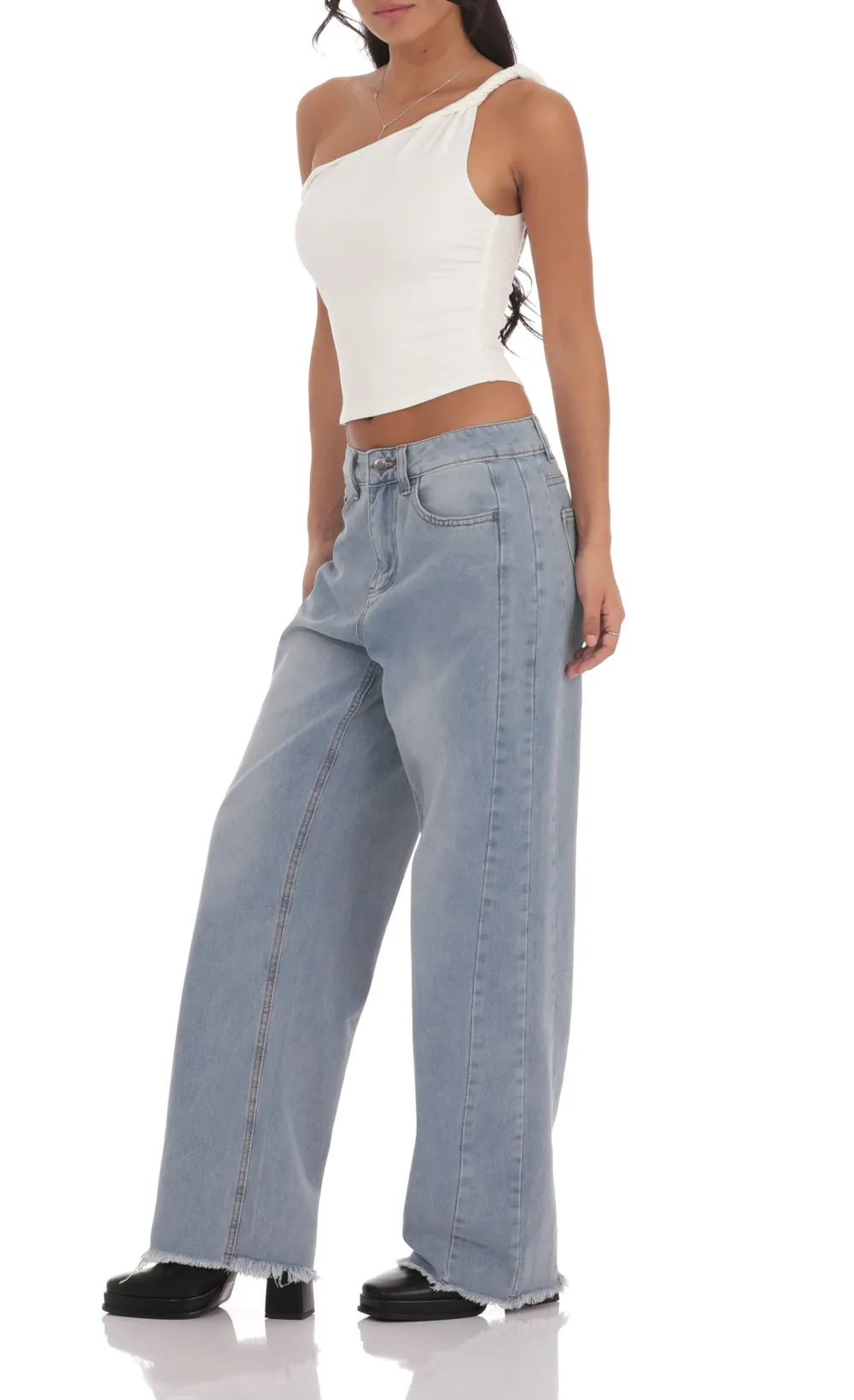 Faded Cutoff Jeans in Denim