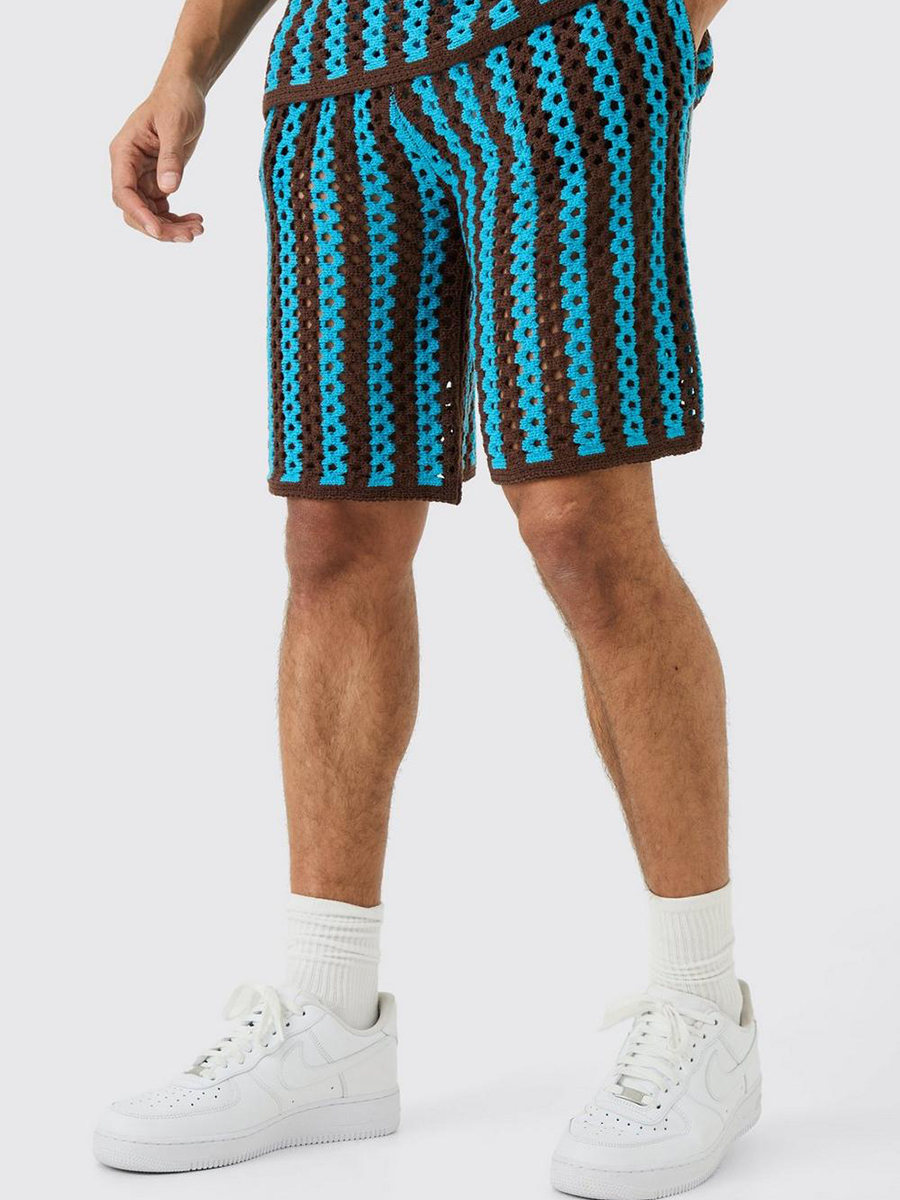 RELAXED OPEN STITCH KNITTED SHORTS