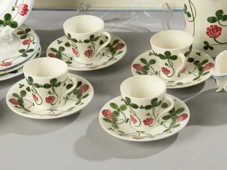 13-Piece Coffee Set - Royal Copenhagen - Clover - RARE