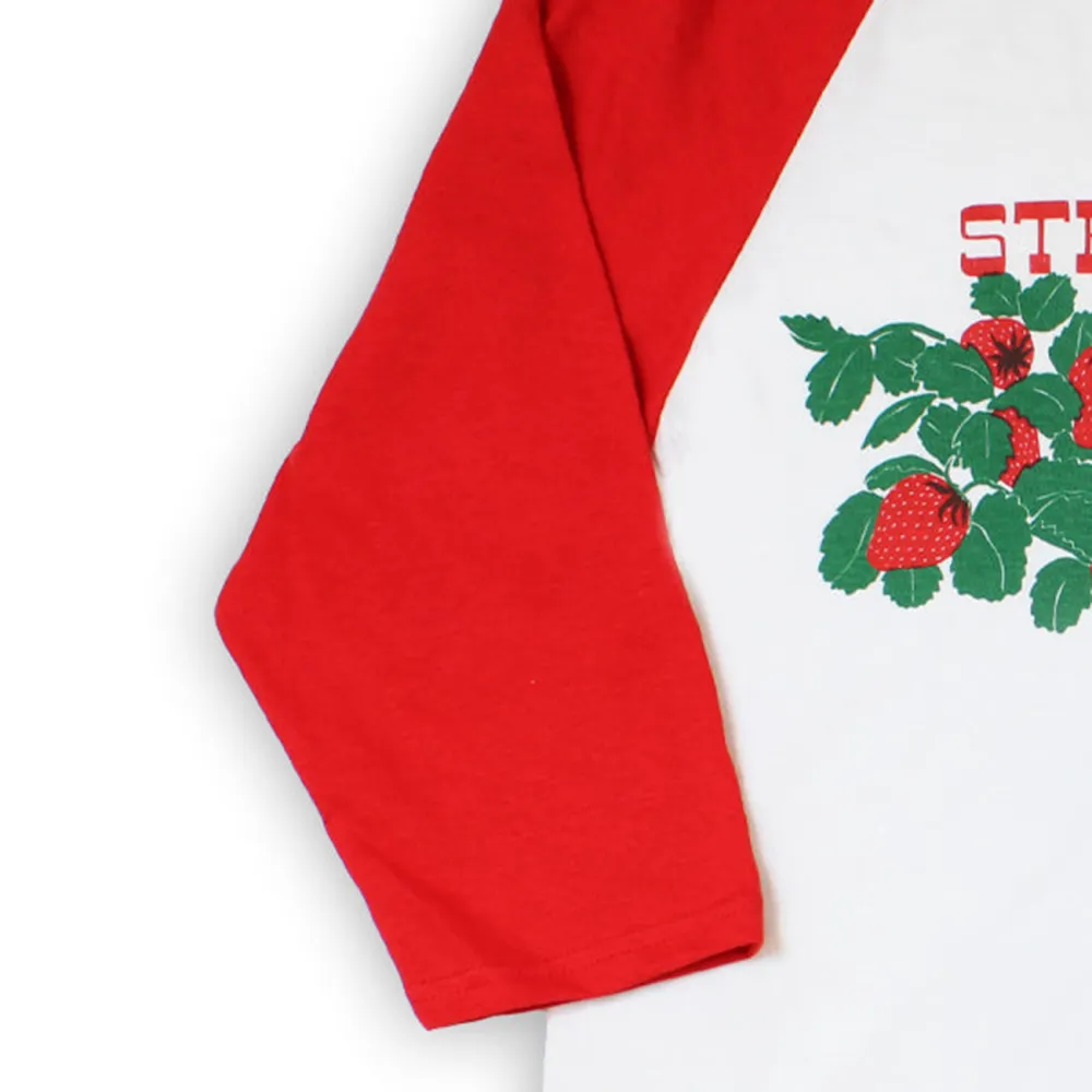 Strawberry Print Round Neck Long Sleeved T-Shirt