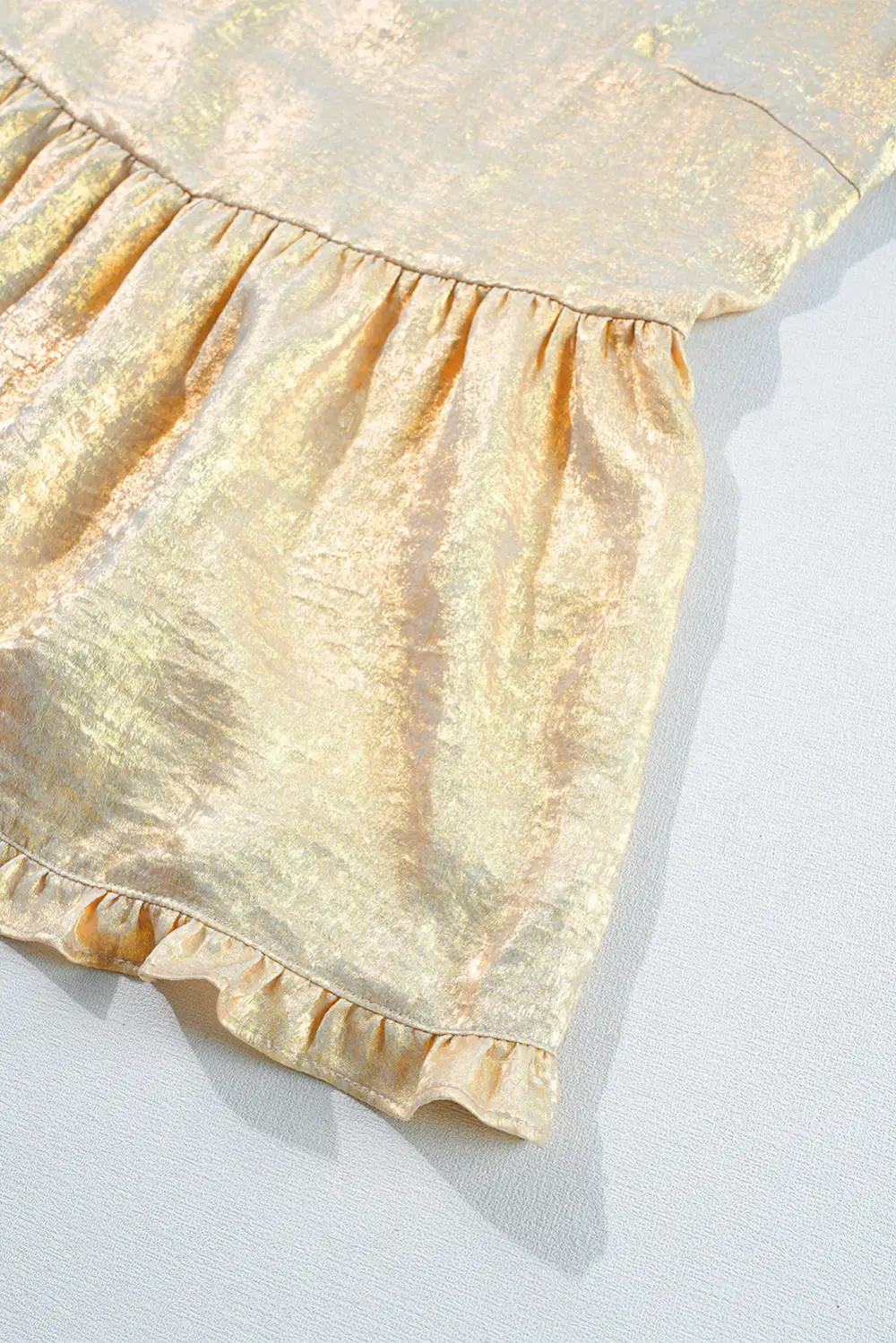 Softly Styled Frilled V-Neck Puff Sleeve Blouse
