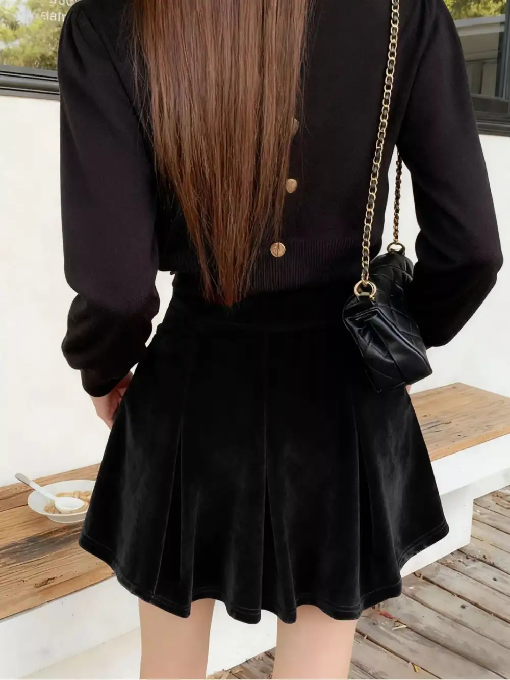 Velvet Mini Skirt