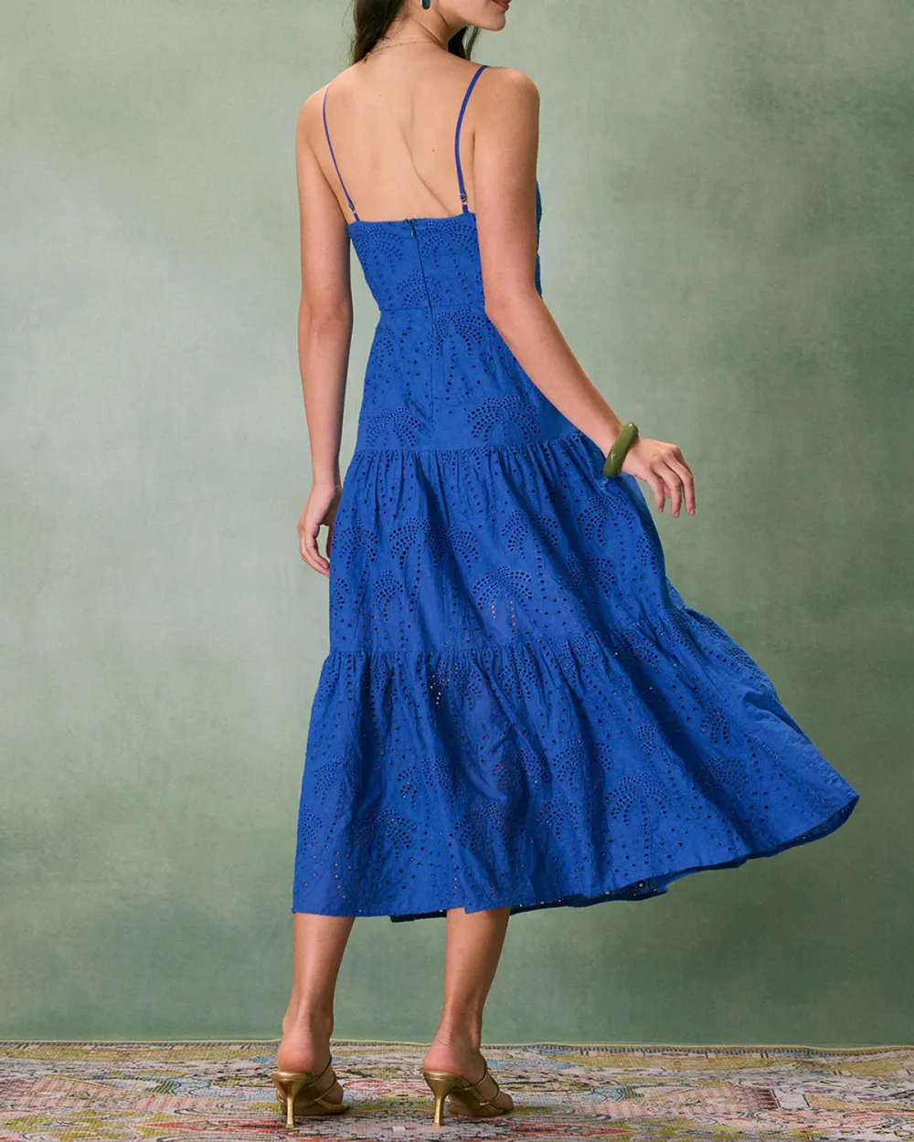 Embroidered Blue Maxi Dress
