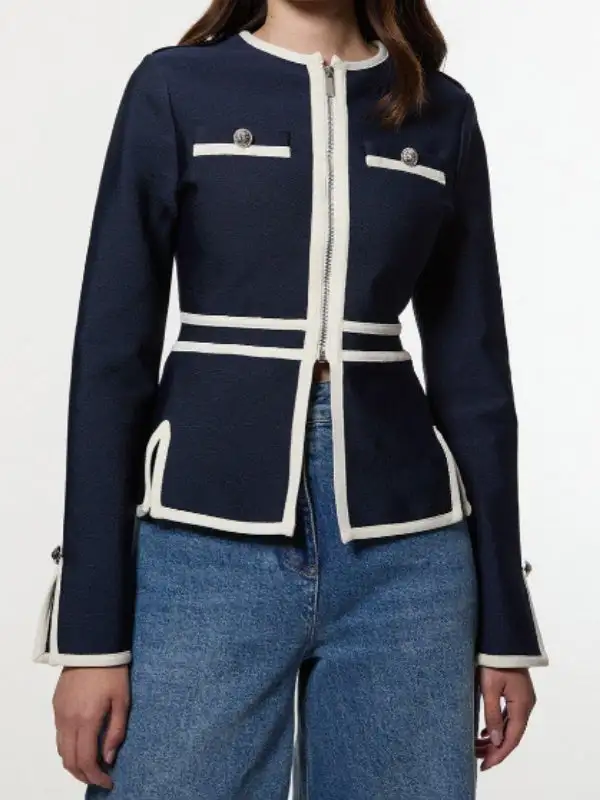 Zip Front Button Front Jacket Classic