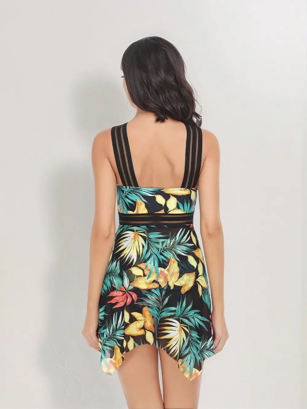 Seafoam Cutout Printed Two Piece Swim Set