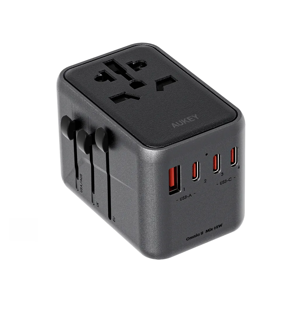 Travel Mate 65W GaN Universal Adapter with USB Ports