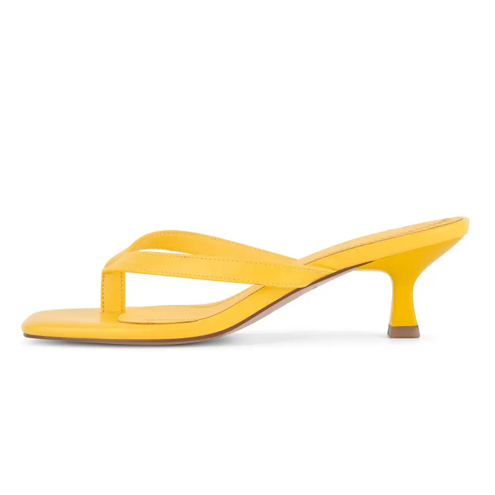 Square Toe Flip-Flop Kitten Heel Sandals