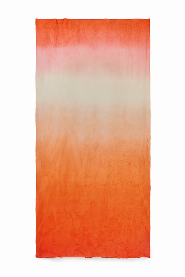 Foulard rectangular plisado degradado