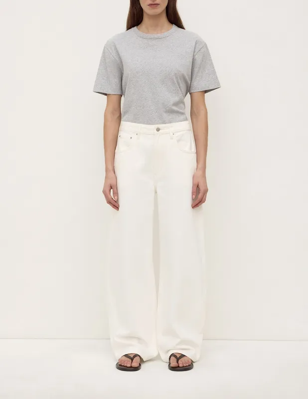 Vintage White Mid-Rise Curved-Leg Jeans