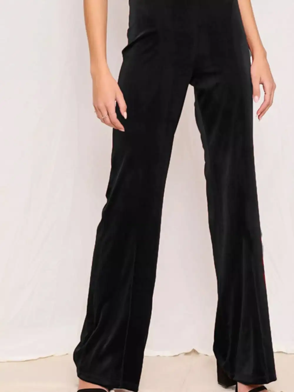Full Size Velvet Wide Leg Pants