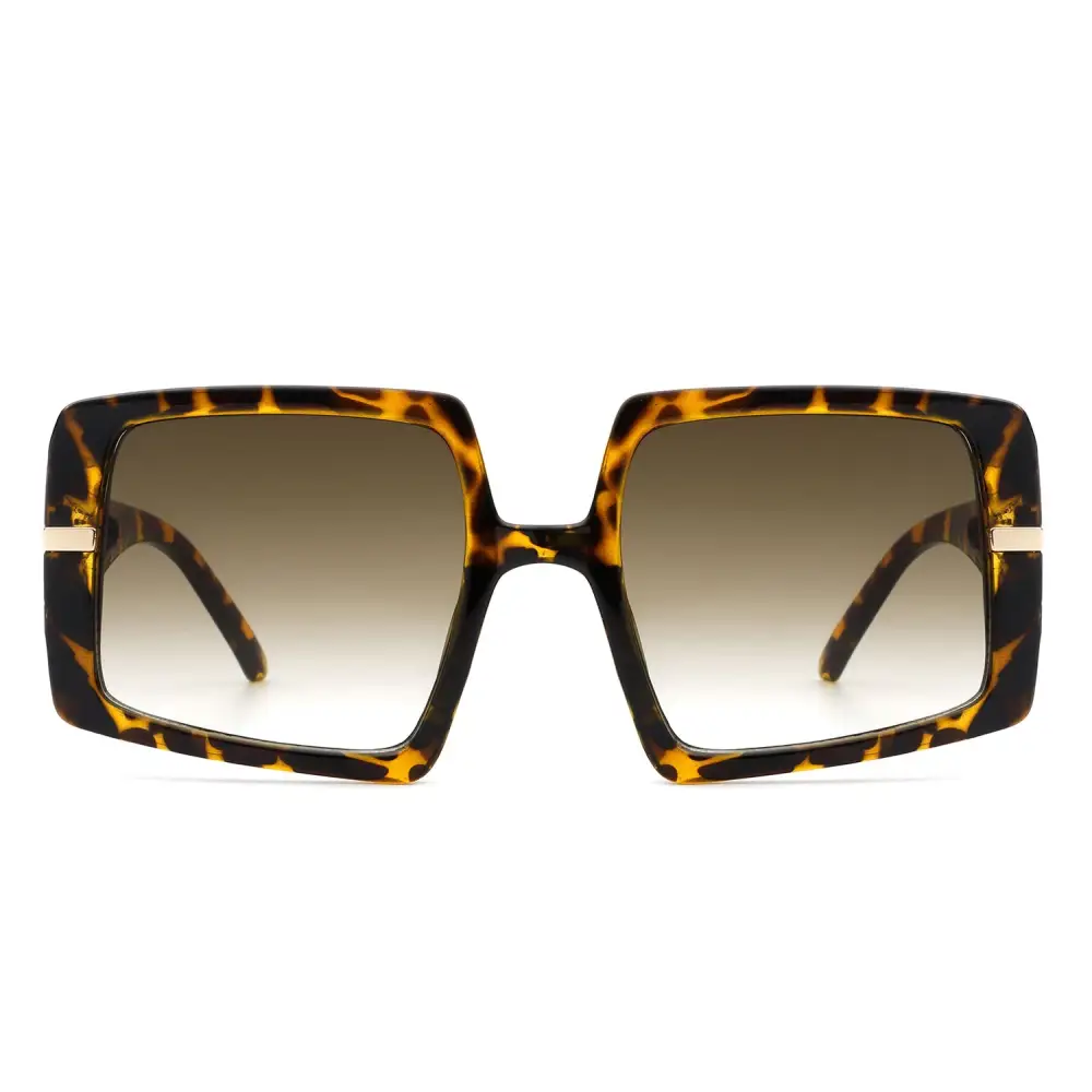 Polished Square Flat Top Frame Sunglasses