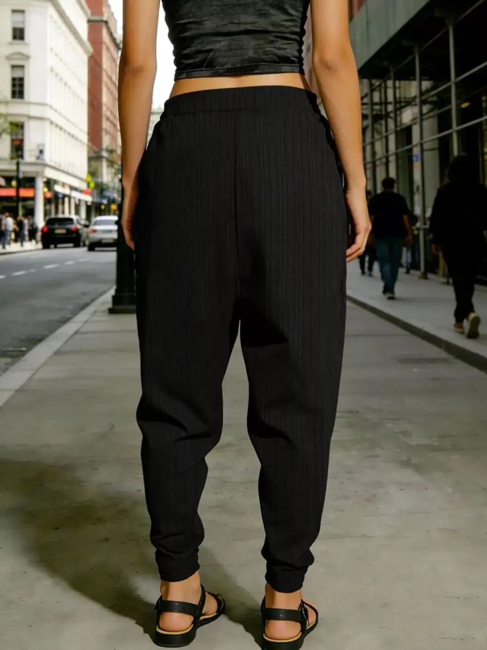 Everyday Casual Elastic Waist Harem Pants