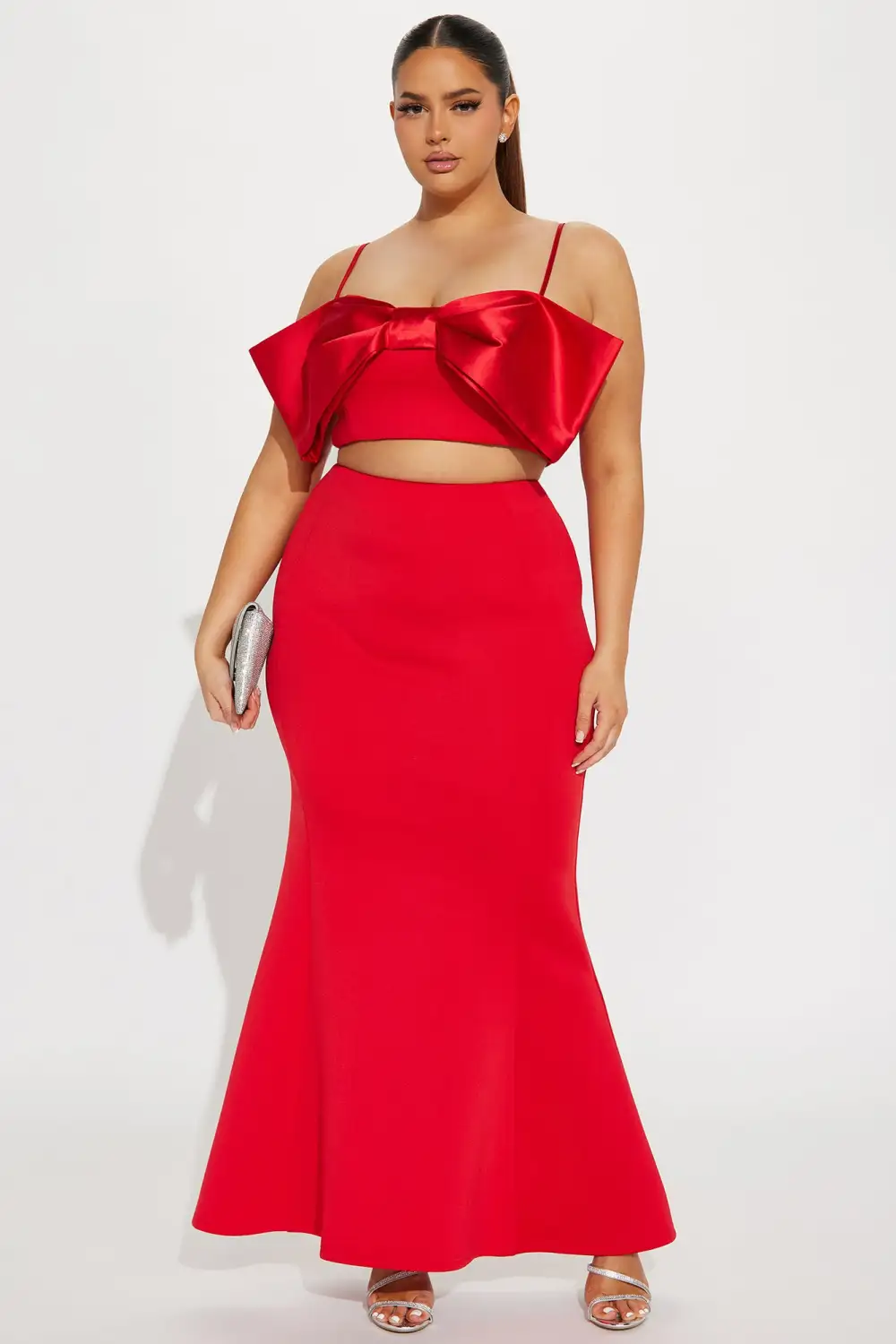 Sipping Fine Wine Skirt Set - Red