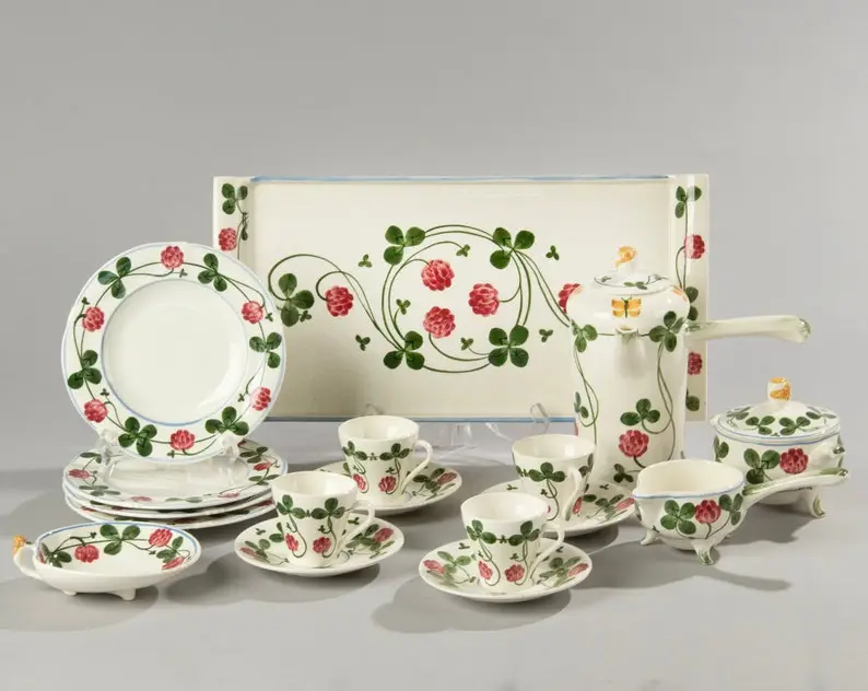 13-Piece Coffee Set - Royal Copenhagen - Clover - RARE