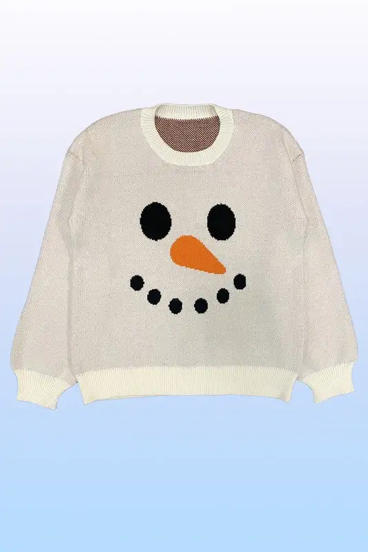 Snowman face knit holiday sweater