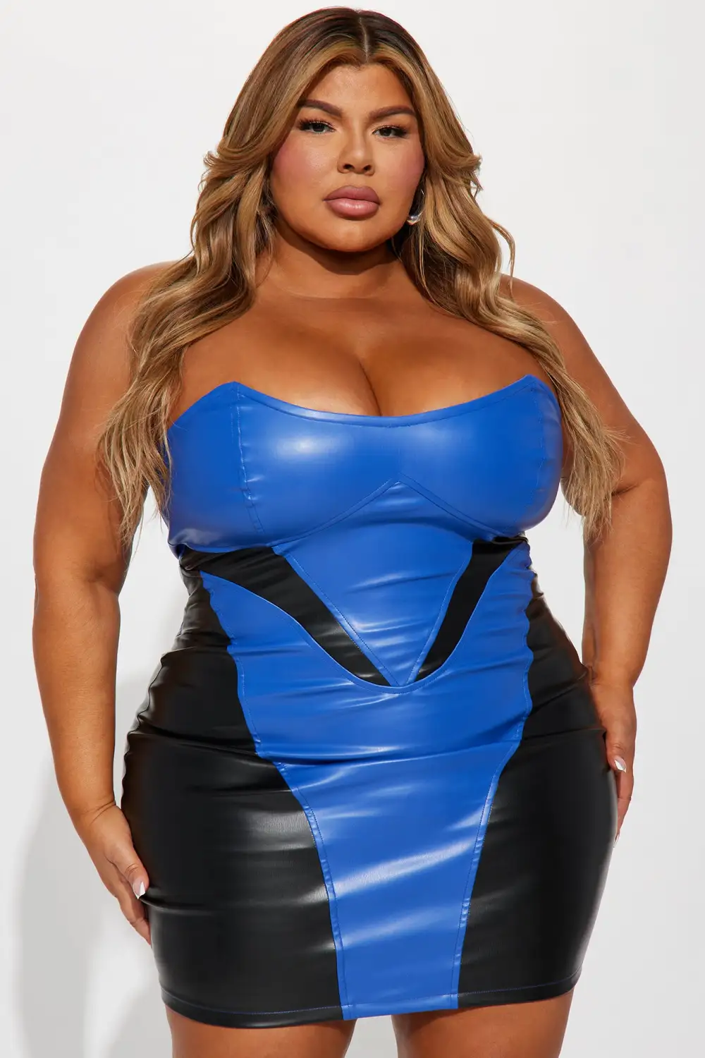 All The Lovers Sweetheart Mini Dress - Royal/combo