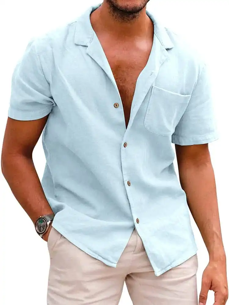 Soft Weave Cotton Linen Printed Shirt