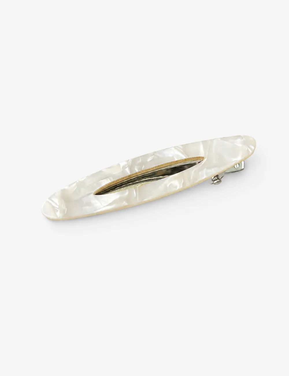 Elongated Slim Shape Marbled Hair Clip