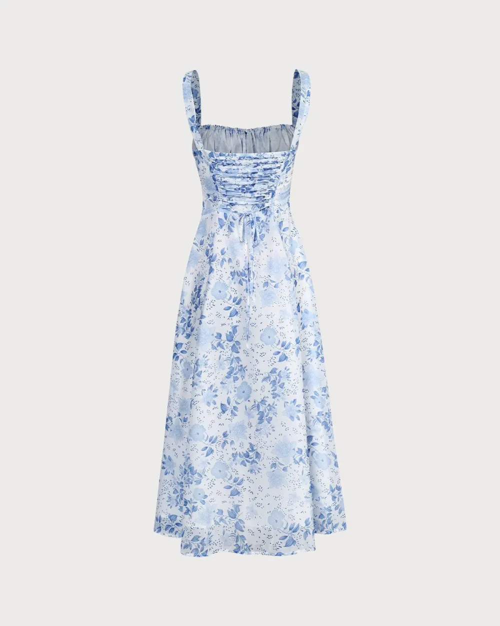 Ruched Design Powder Blue Dress