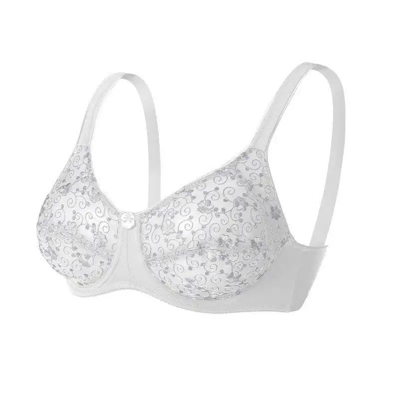 Flower Embroidery Full Coverage Bra