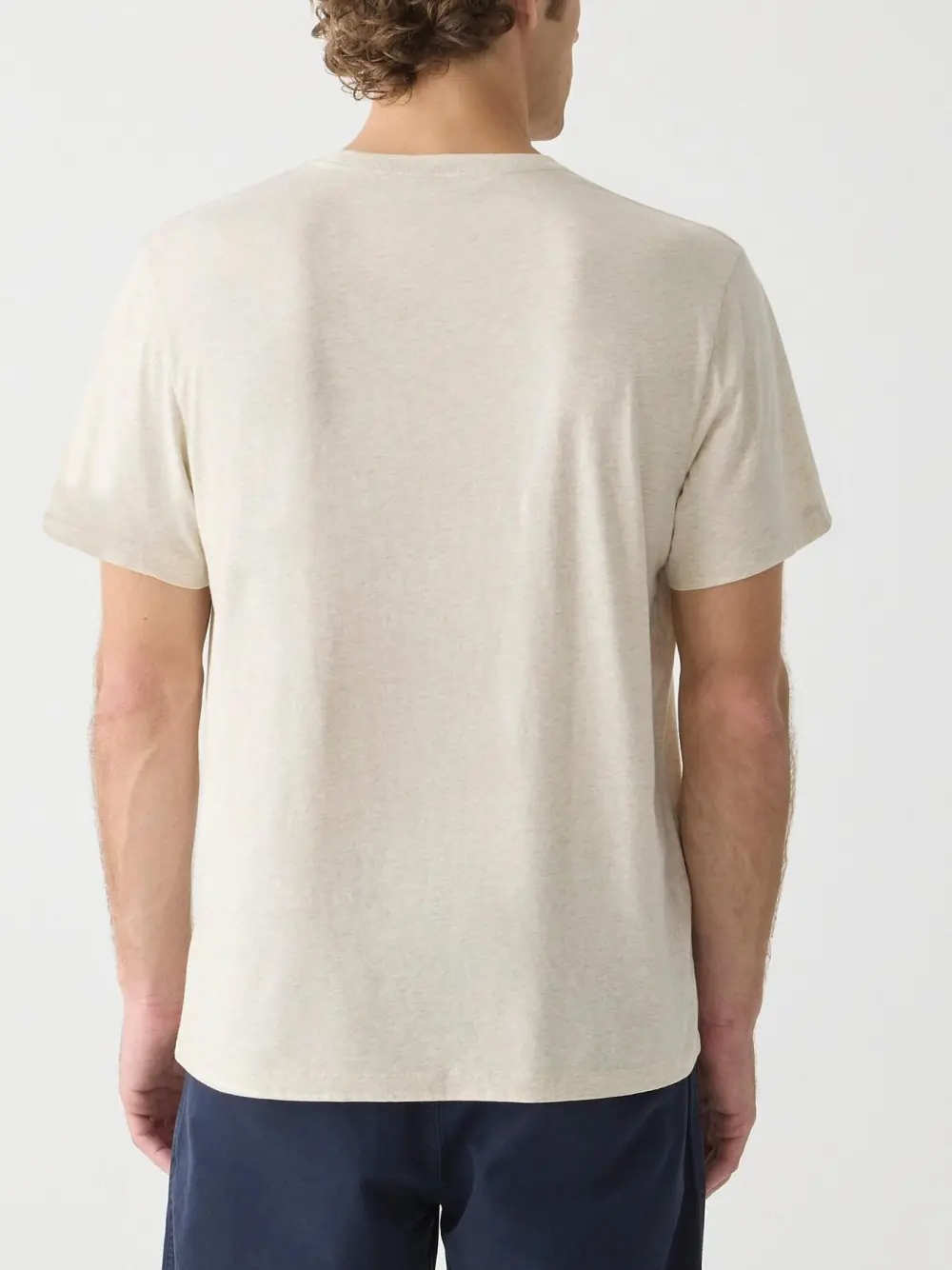 Beige Pocket Detail Crew Neck T-Shirt