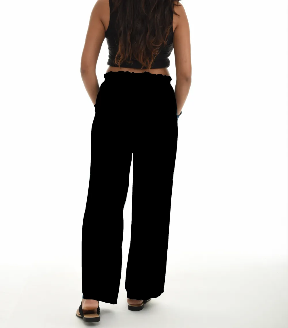 Mid Rise Soft Wide Leg Pants