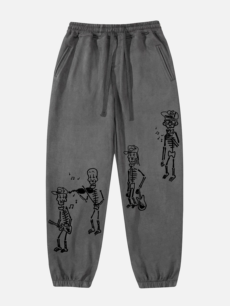 Funny Little People Print Sweatpants