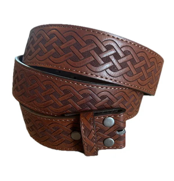 Distressed Edge Leather Belt Strap