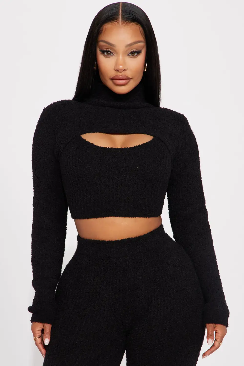 Feeling Cozy 3 Piece Pant Set - Black