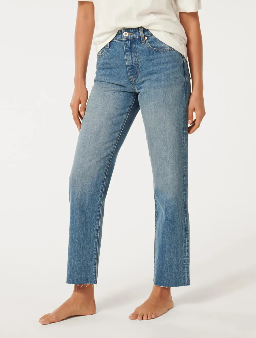 Ankle Blue Straight Jean