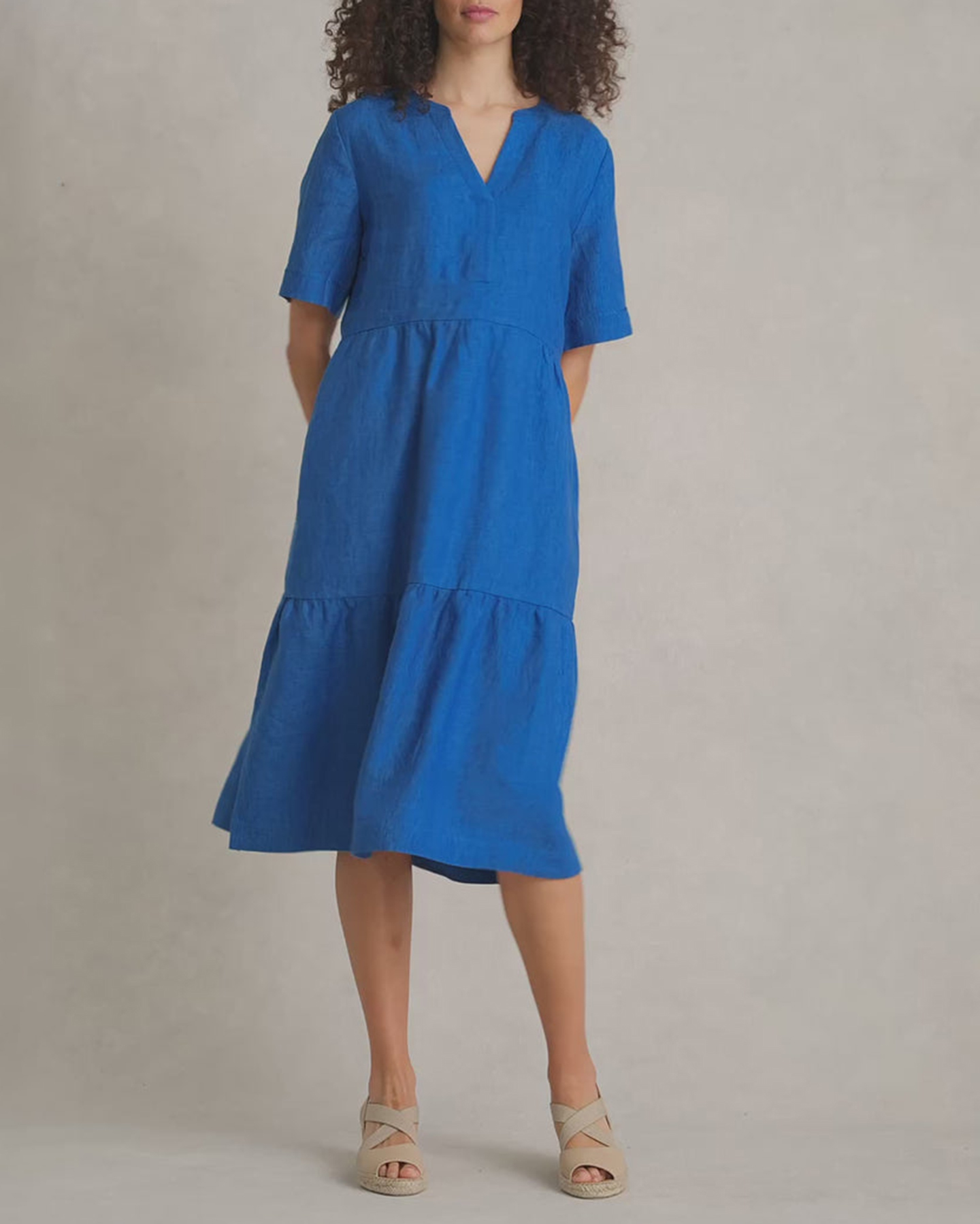 Tiered Linen Dress