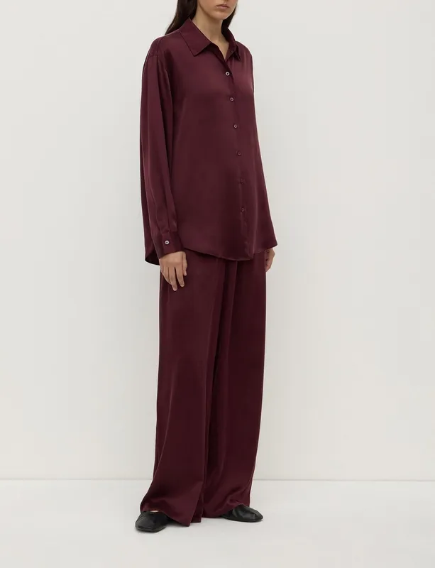 Merlot Relaxed Silk Shirt