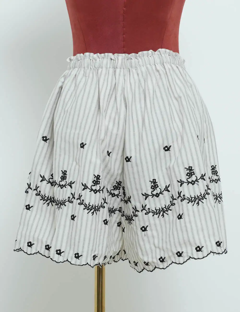 Embroidered Eyelet Wide Leg Shorts