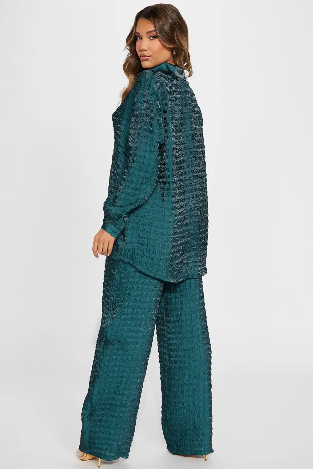 Royal Textured Pant Set - Hunter