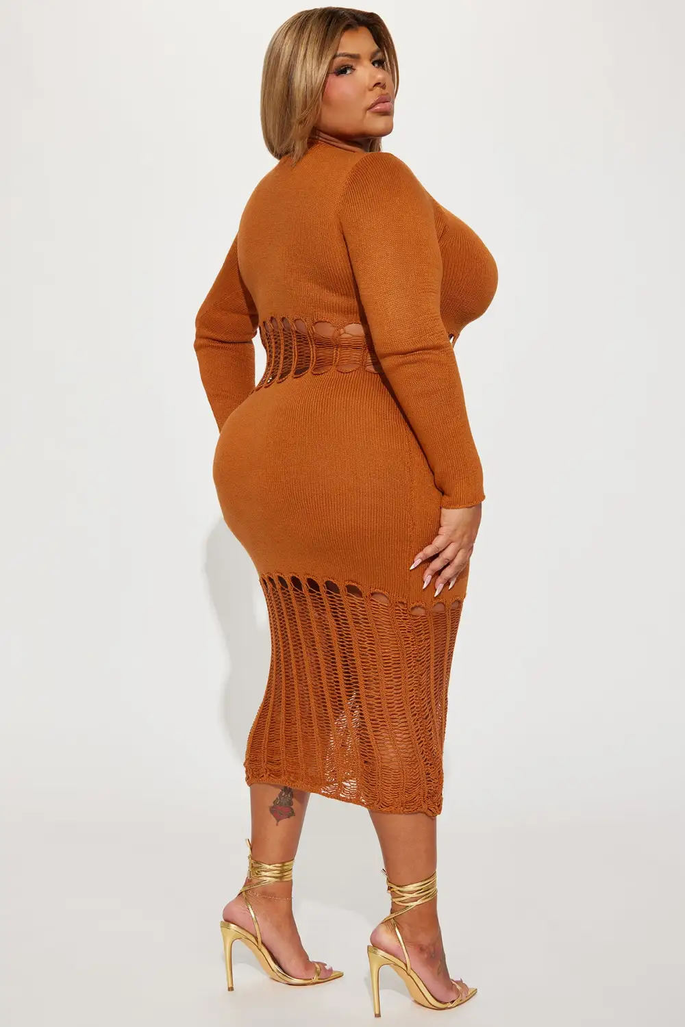 Tamara Sweater Midi Dress - Camel