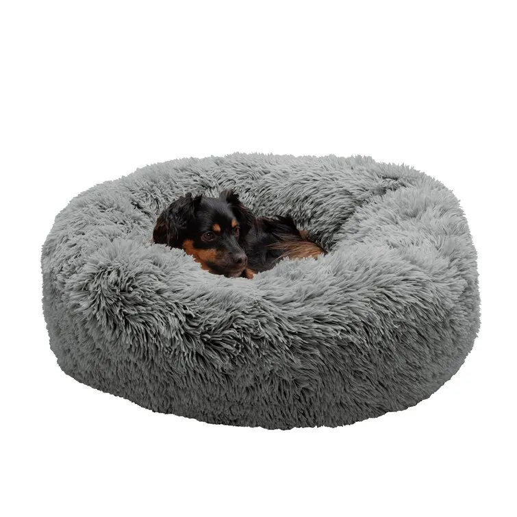 Calming Cuddler Long Fur Donut Bed