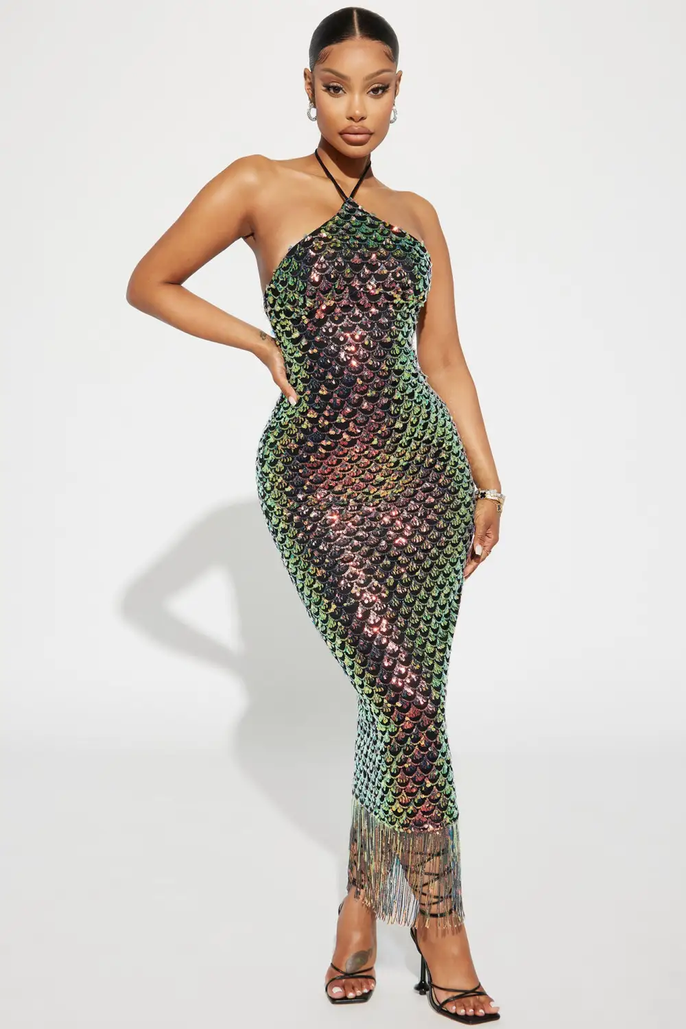 Vitamin Sea Sequin Maxi Dress - Black