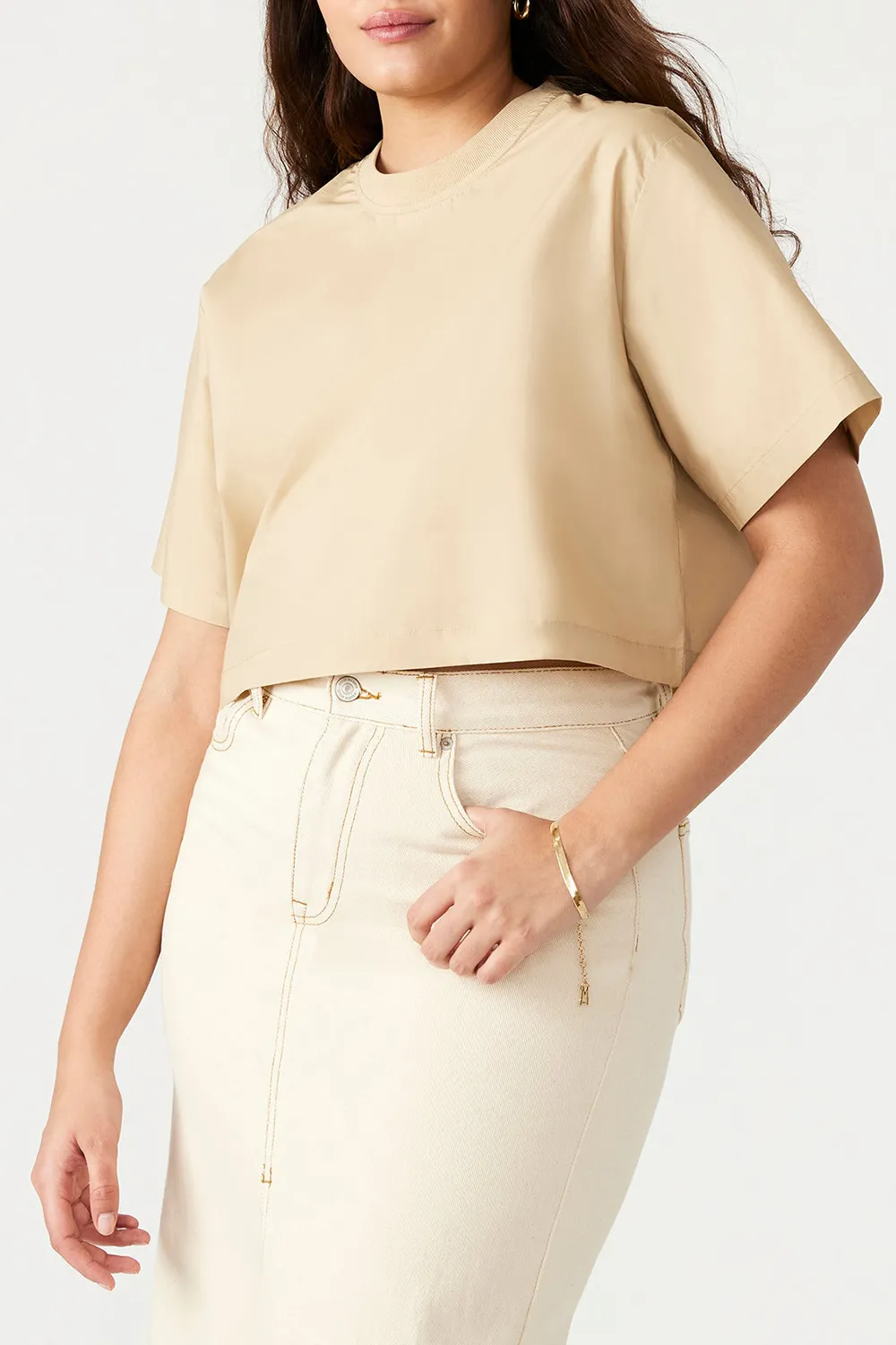 Boxy Cropped Top Black