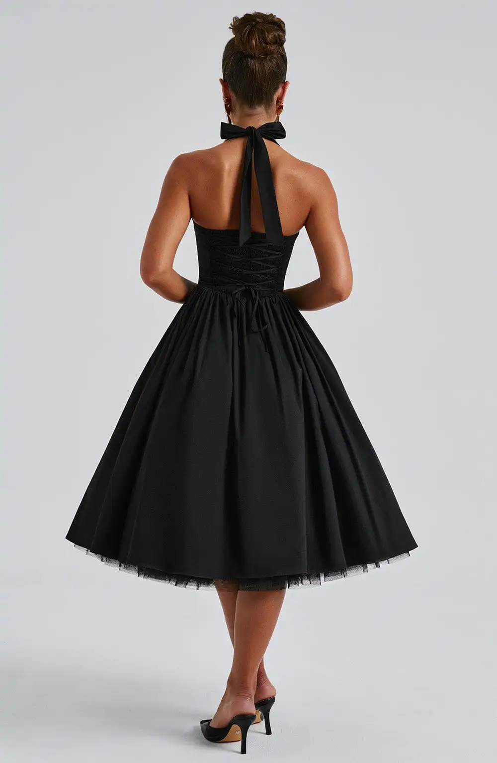 Halter Neckline Midi Dress