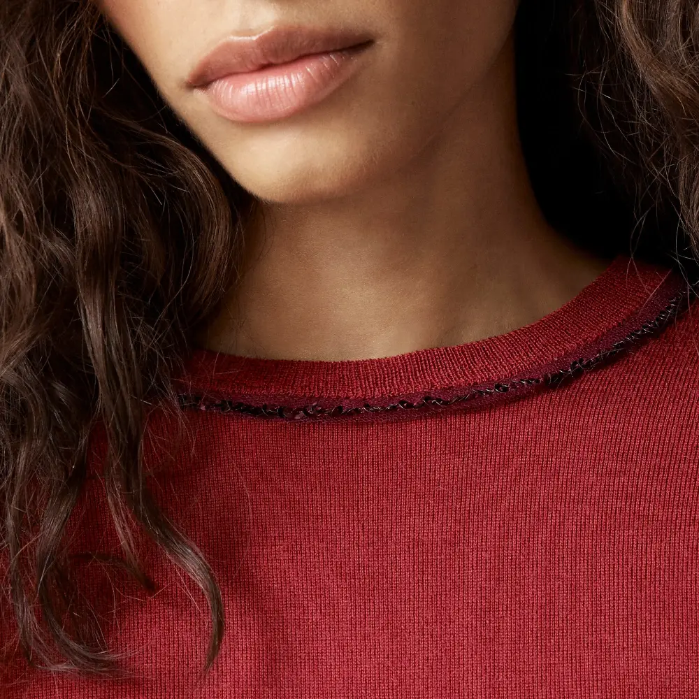 Embellished Fitted Crewneck Sweaters