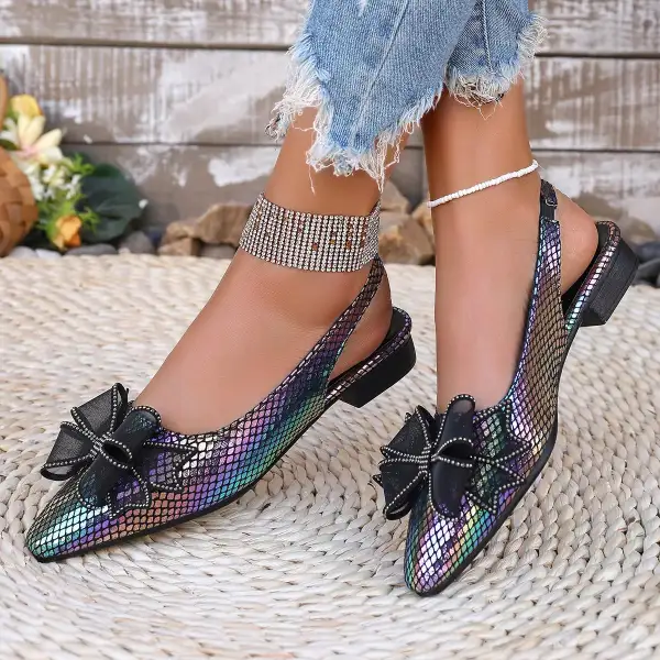 Soft Point Toe Block Heels Sandals
