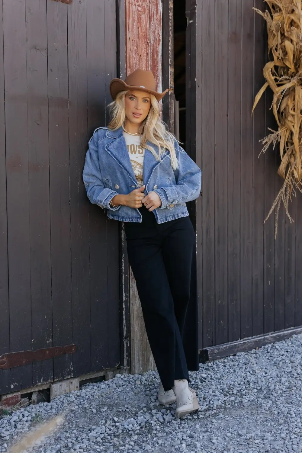 Double Breasted Denim Jacket