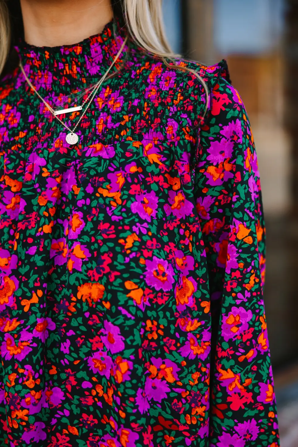 Make It Yours Black Ditsy Floral Blouse