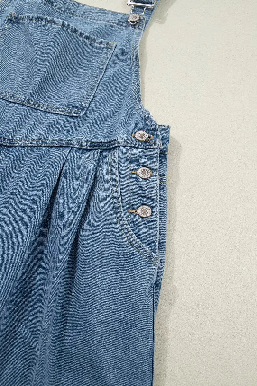 Pleated Denim Jumpsuit