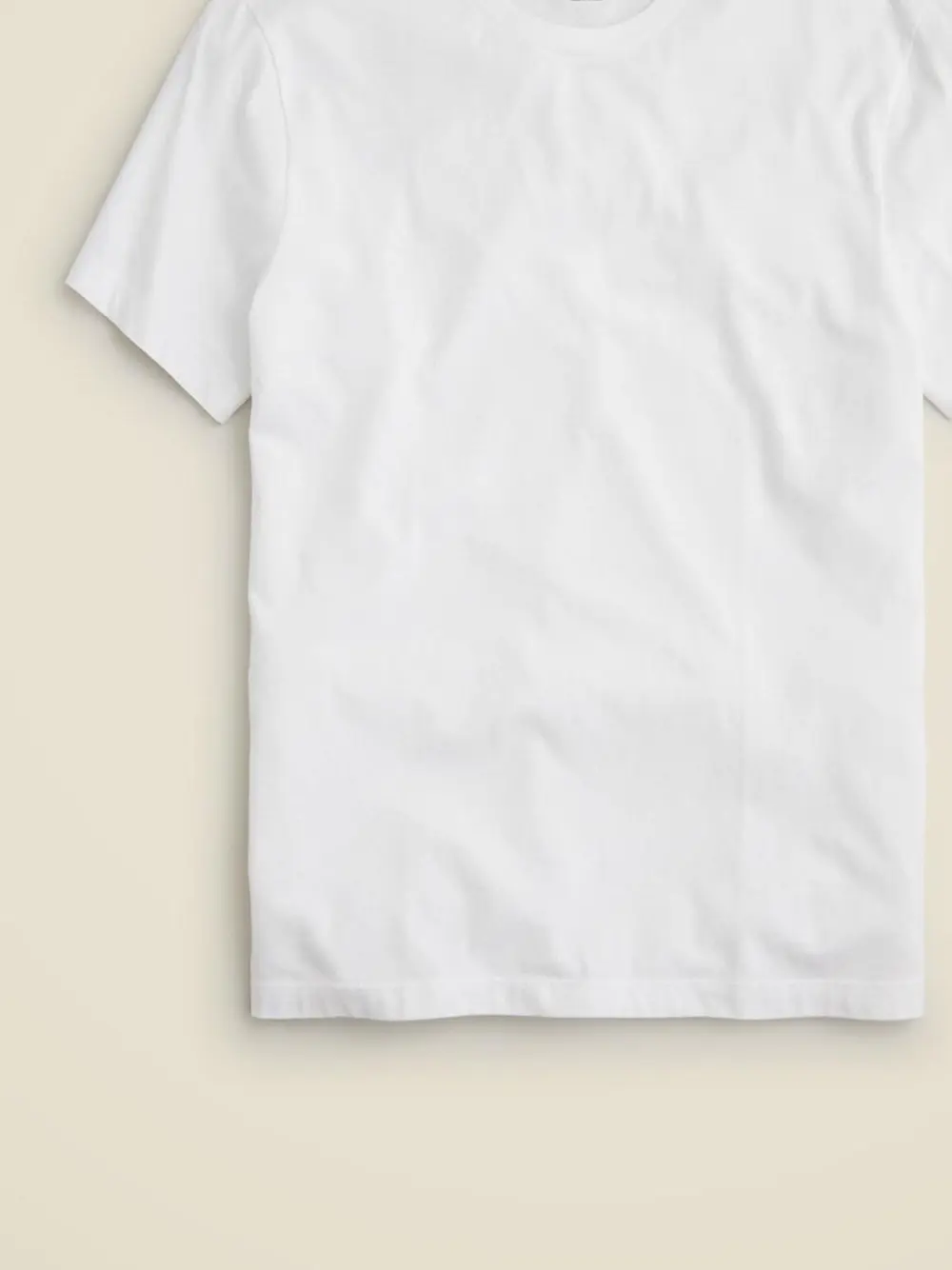 White Solid Color Crew Neck T-Shirt
