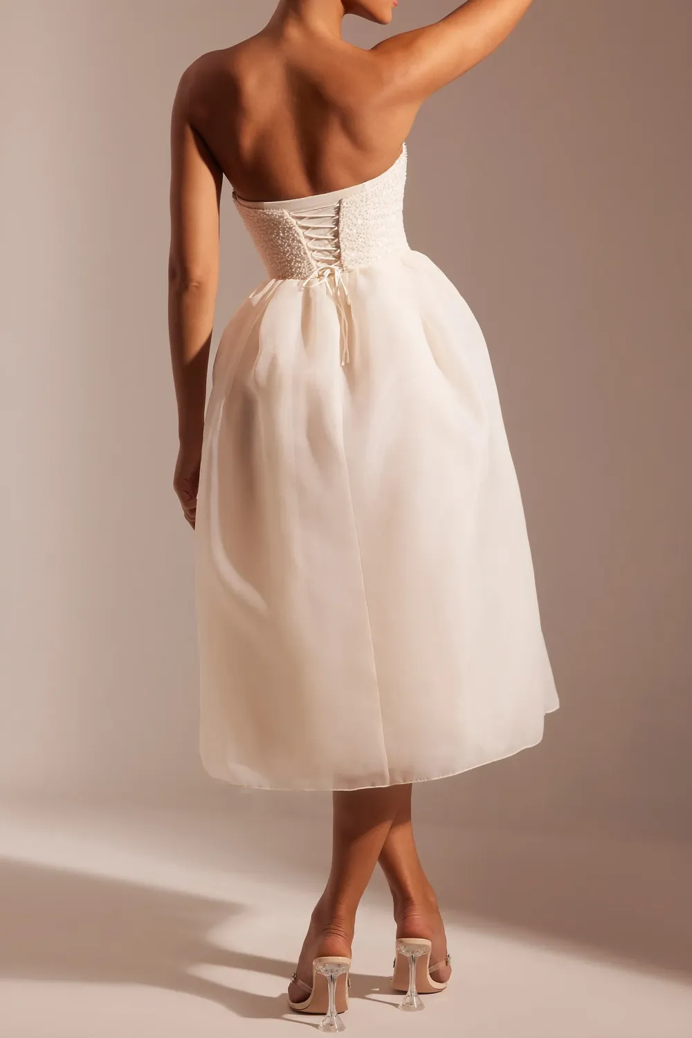Luxurious Romantic Fluffy Organza Mid-Length